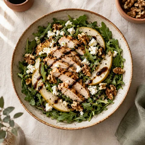 Grande salade composée, vue du dessus